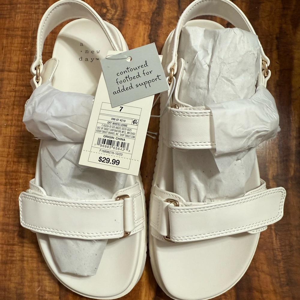 A New Day Cream Strap Sandals